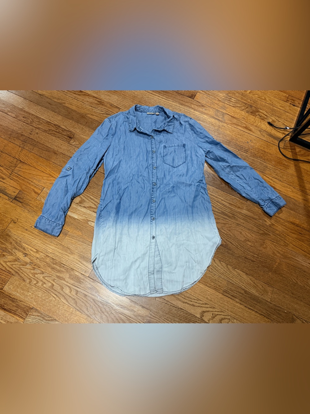 HOLDING HORSES Blue Ombre Button-Down Denim Shirt
